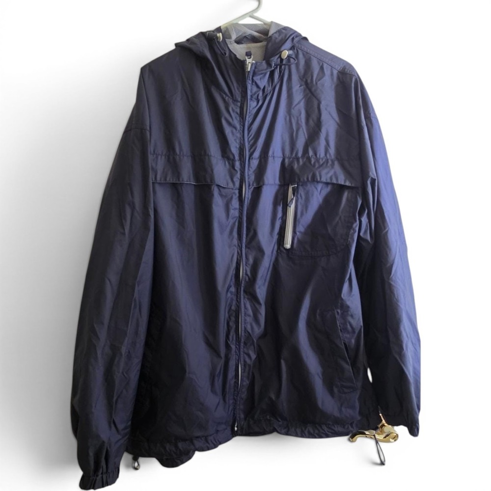 Old Navy Y2K Hooded Windbreaker Jacket Men's Large Navy